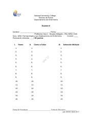 Examen Parcial Hoja De Contestaciones Docx National