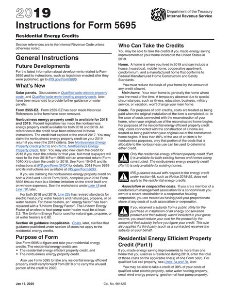 Download Instructions for IRS Form 5695 Residential Energy Credits PDF ...