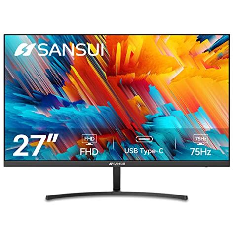 SANSUI Moniteur FHD 27 avec USB Type C haut parleurs intégrés 75 Hz