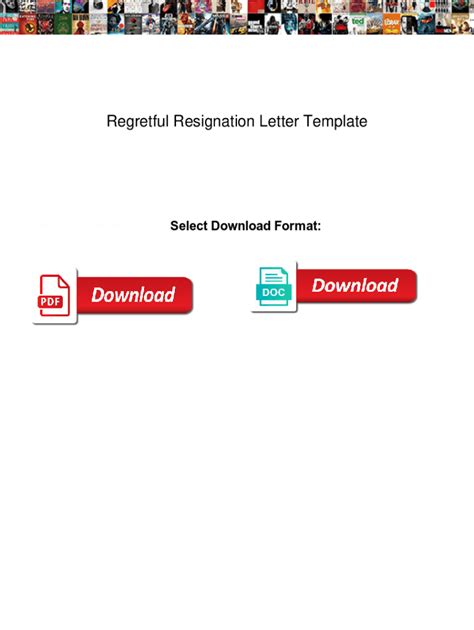 Fillable Online Regretful Resignation Letter Template Regretful