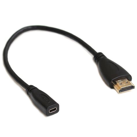 20cm Micro HDMI Female to HDMI Male adapter Cable for Tablet Cell Phone ...