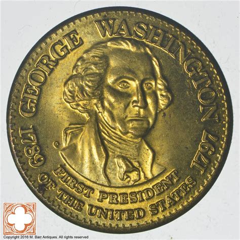 George Washington 1789 1797 First President Of The United States Commemorative Token Property Room