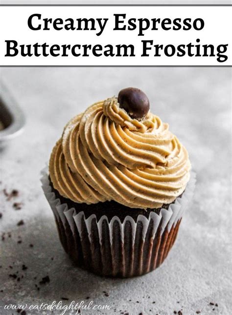 Espresso Buttercream Frosting Piped Onto Chocolate Espresso Cupcake