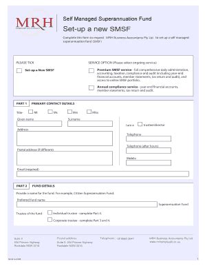 Fillable Online Self Managed Superannuation Fund Fax Email Print