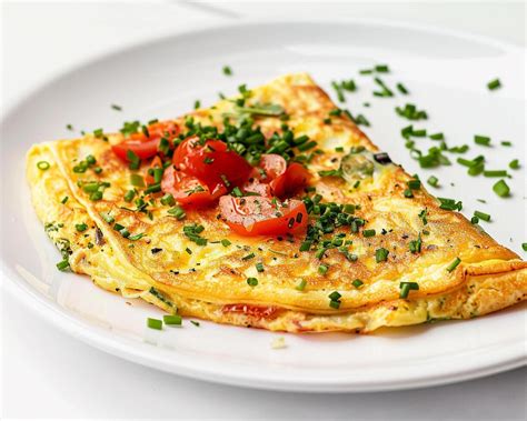 Slice Of Omelet With Tomatoes And Herbs Stock Photo At Vecteezy