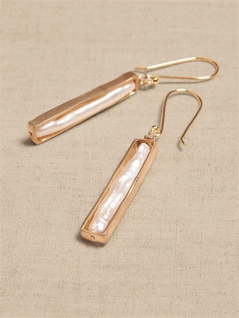 Biwa Pearl Earrings Aureus Argent Banana Republic