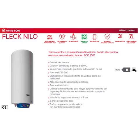 Compra Termo ARISTON FLECK NILO 75 Eficiencia Y Comodidad