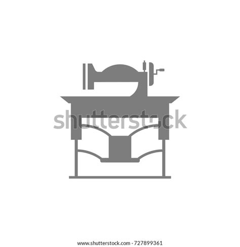 Vintage Sewing Machine Icon On White Vector De Stock Libre De