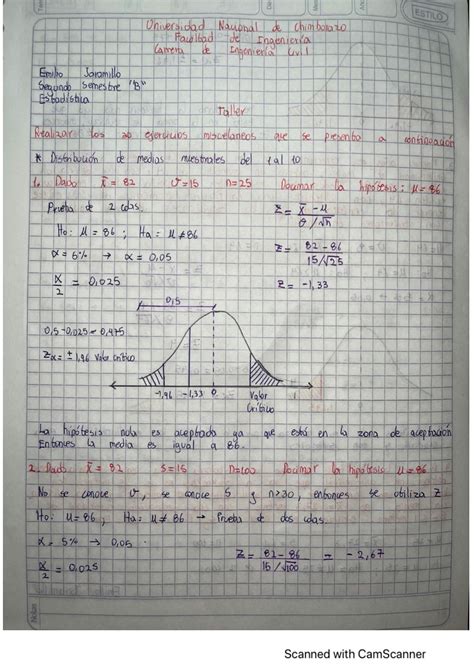 Solution Ejercicios Estad Stica Studypool