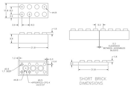 Parametric Lego Bricks In Fusion Lego Brick Technical Drawing