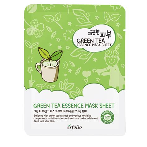 Тканевая маска для лица Esfolio Green tea Зелёный чай - «Зеленый чай ...