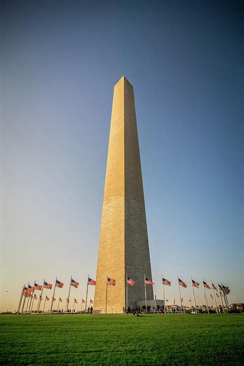 Washington Dc Memorial Tower Monument At Sunset Photograph by Alex ...