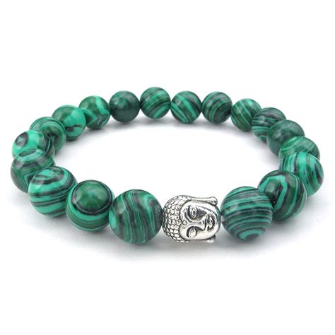 Temego Jewelry Malachite Beads Stretch Bracelet