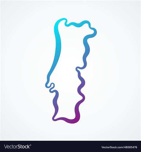 Portugal Outline Map Royalty Free Vector Image