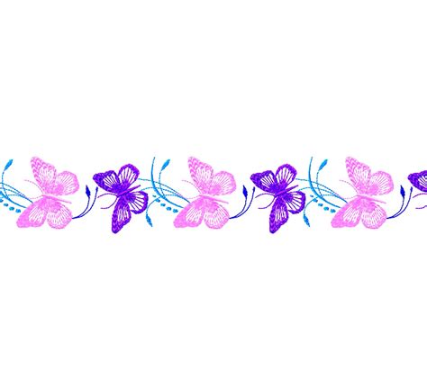 Pink Butterfly Border Design