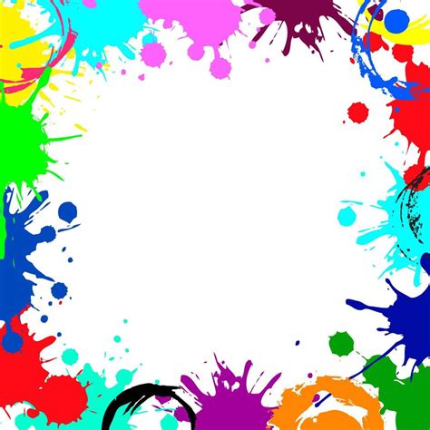 Vector Abstract Empty Frame From Color Ink Blobs Colorful Ink Abstract