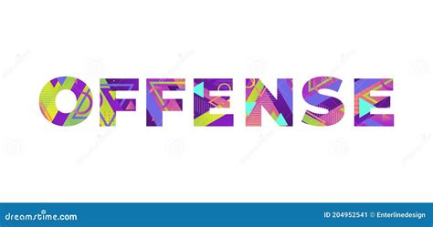 Offense Concept Retro Colorful Word Art Illustration Stock Vector