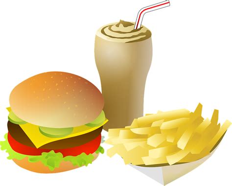 Cheeseburger Drink Fries · Free vector graphic on Pixabay