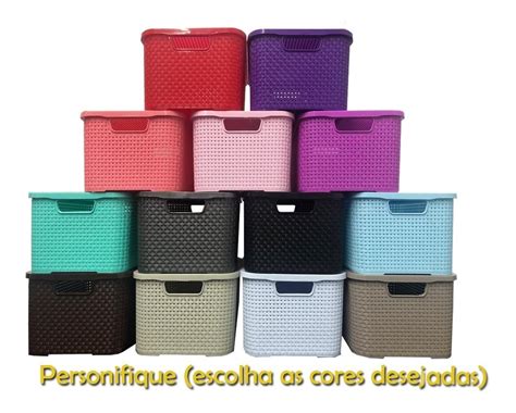 Kit 10 Caixas Organizadoras Rattan Tampa 7 L R 137 90 Em