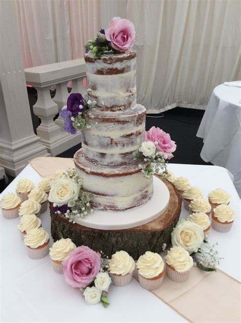 Beautiful Tier Semi Naked Cake With Fresh Flower Decor