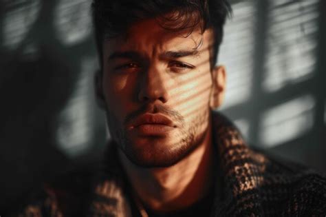 Premium Photo Male Portrait In Studio Brunette Man