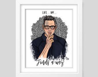 Chaos Theory Oil Painting Jeff Goldblum Art Print Jurassic Park ...