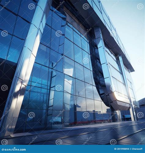The Exterior of the Building of the Future. Glass Facade Stock