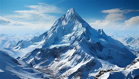 Ai Generated Majestic Mountain Range Tranquil Scene Frozen Beauty In