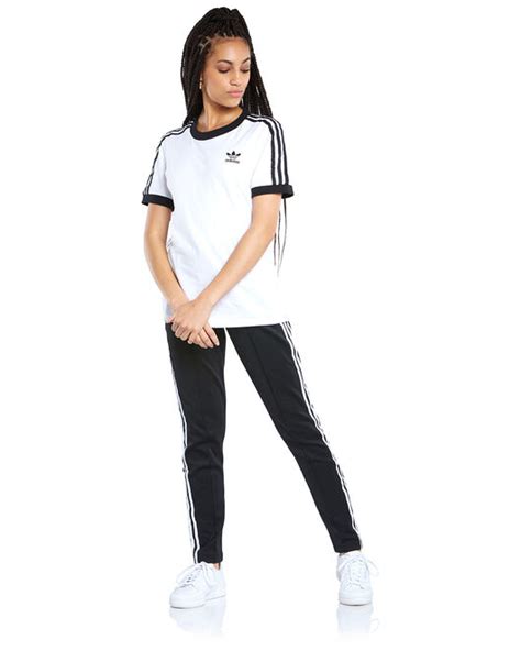 Adidas Originals Womens 3 Stripes T Shirt White Life Style Sports Ie