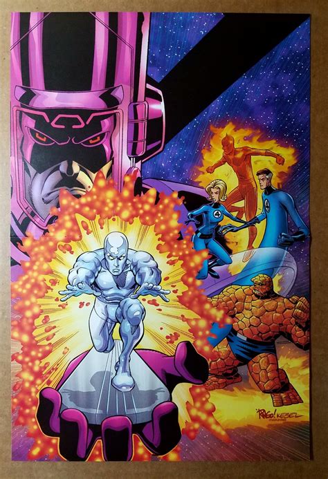 Fantastic Four Silver Surfer Galactus Marvel Comics Poster by Mike Wieringo