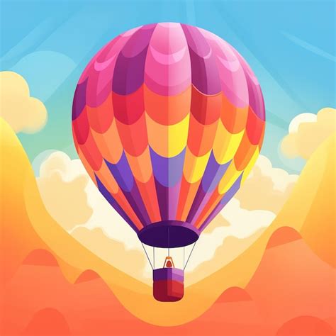 Premium AI Image Cute Cartoon Hot Air Balloon