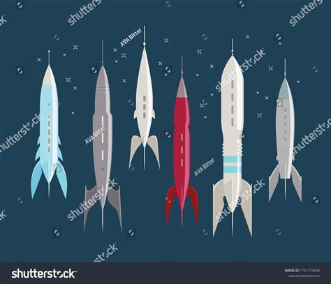 Space Rocket Retro Spaceship Spacecraft Vector Stock Vector Royalty