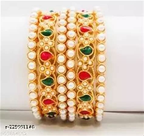 GOLD ALLOY BEADED BANGLE SET