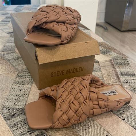 Steve Madden Shoes Steve Madden Nude Chunky Braided Slides Sandal Poshmark