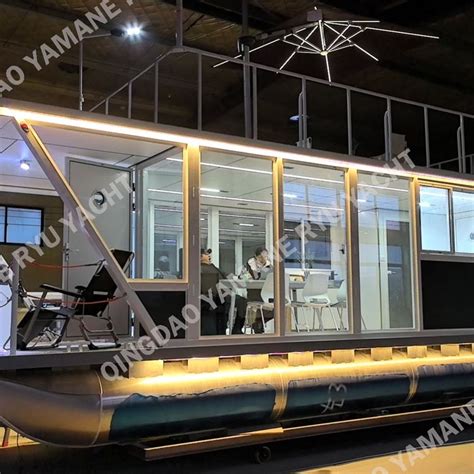 M New Luxury Aluminum Party Barge Pontoon China House Boat And