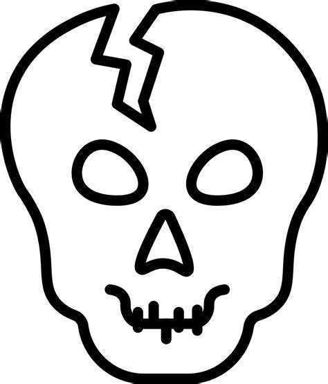 Illustration Of Broken Skull Icon In Line Art 25009557 Vector Art At