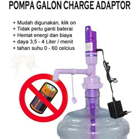 Jual Pompa Galon Elektrik Pakai Adaptor Recharger Pompa Galon Adaptor