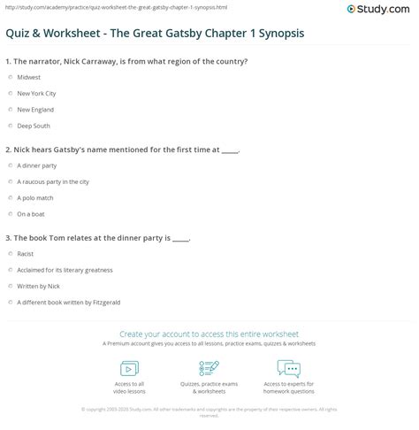 38 The Great Gatsby Chapter 1 Questions MirsaCallen