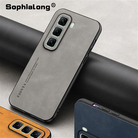 Capas Rígidas De Couro Conciso Para PC Infinix Hot 60 60i 50 Pro Plus X6726 X6728 X6720 X6882
