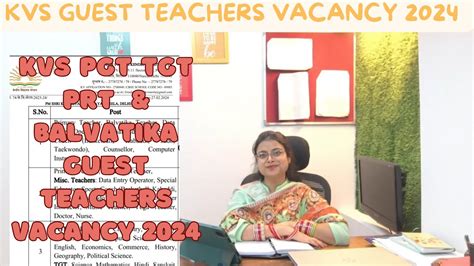 Kvs PGT TGT PRT Balvatika Guest Teacher Recruitment 2024 YouTube