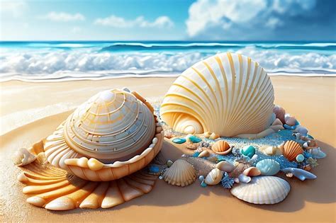 Premium Photo Seashells On The Beach