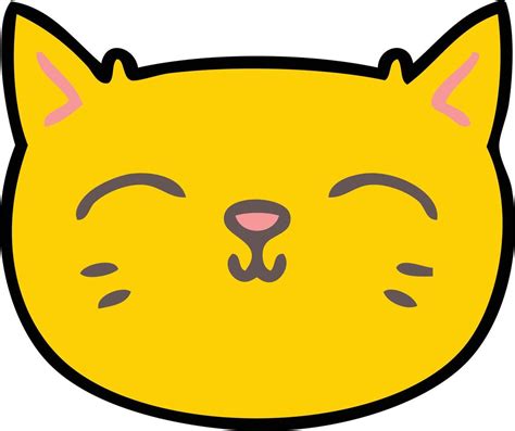 quirky hand drawn cartoon cat face 10242080 Vector Art at Vecteezy