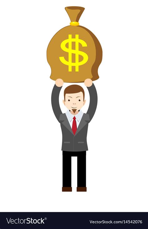 Businessman Holding Money Bag Royalty Free Vector Image