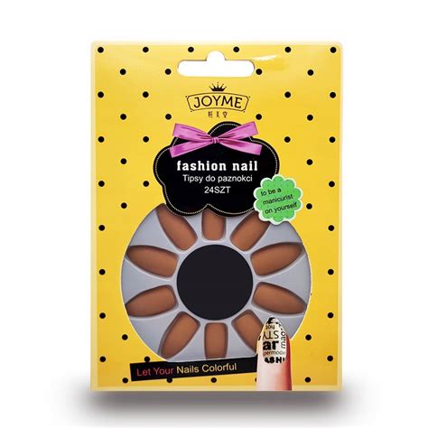 SZTUCZNE PAZNOKCIE TIPSY MIGDAŁY NUDE Z KLEJEM 13064618481 oficjalne archiwum Allegro