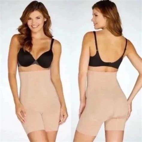 SPANX Intimates Sleepwear Spanx Oncore Midthigh High Waisted Short In Soft Nude Size