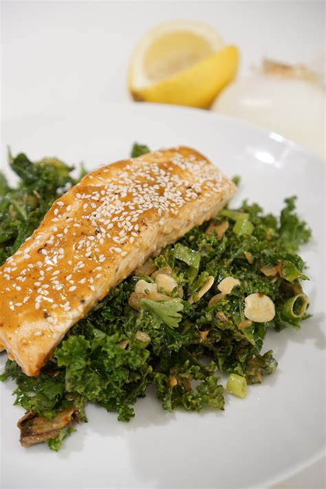 Low Carb Pan Seared Salmon Kale Salad Delightfully Low Carb