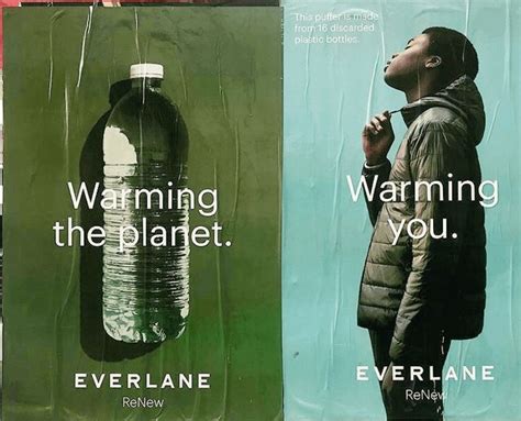 Two Posters With Water Bottles On Them That Say Warming The Planet And