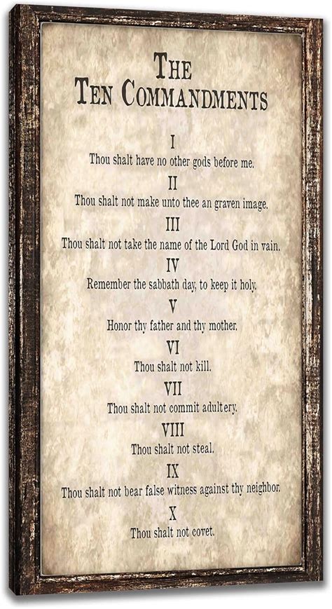 Amazon MountFlow 10 Commandments Decor Wall Art Large Wall Art