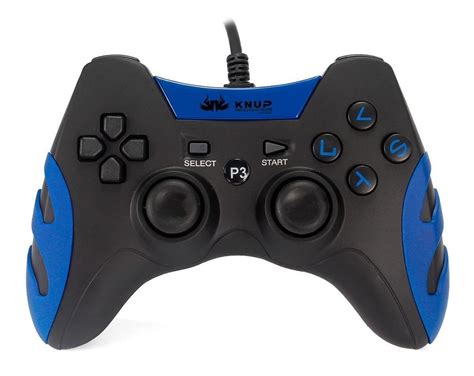 Controle Joystick Knup Kp Preto E Azul Mercadolivre