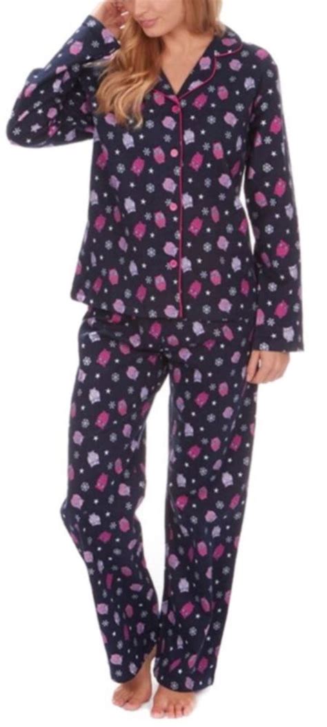 Womens Winceyette 100 Cotton Brushed Flannel Pyjamas Nightwear Pajamas